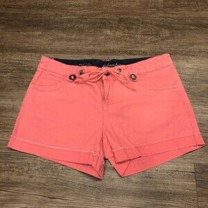 Islandia Women's Casual Cuffed Drawstring Shorts Coral Pink Size 5